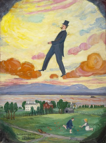 Paul Jonze: Barndröm om Gud på promenad. Olja. 1922.